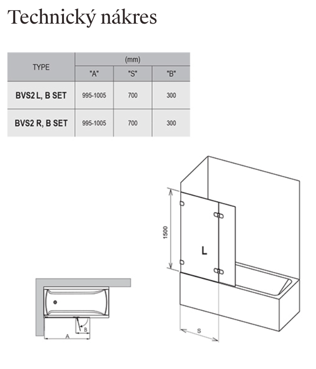 ravak-bvs2-technicky-nakres